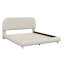 Teddy Fleece Queen Size Upholstered Platform Bed With Stylish Curve-Shaped Design-2120819182