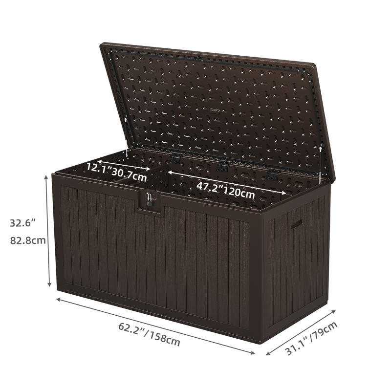 Balconera 270 Gallons Water Resistant Deck Box, Brown