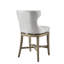 Tabouret de comptoir pivotant, pieds en bois récupéré, chaise de revêtement grise avec dossier rembourré, solide, charge de 300 lb-1183719127