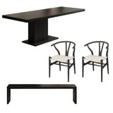 Multi-functional solid wood practical table set