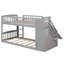 Lit superposé simple gris avec aire de jeu - amusant pour deux tiroirs, glissade et construction-860293522