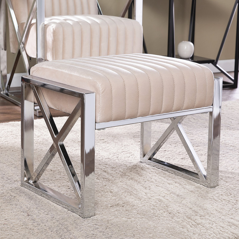Repose-pieds Velveteen - Champagne avec chrome