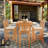 6 - Person Teak Wood Patio Dining Set with Rectangular Table , Cushions Included