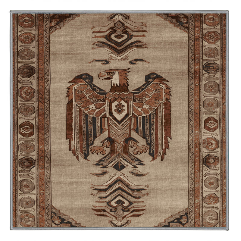 Tapis persan gris lavable à la machine, Carré 6 pi