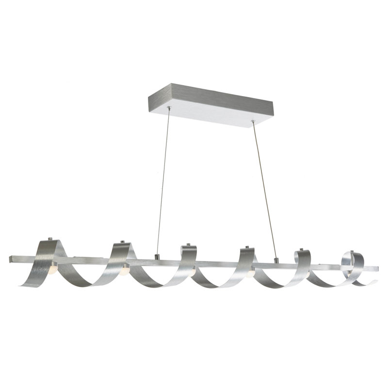 Rolling Hills - Light Kitchen Island Pendant, Brushed Aluminum