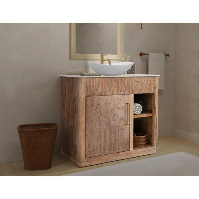 Base de salle de bain Balam 1 porte et 1 tablette (lavabo et robinets non inclus)