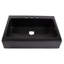 Évier de cuisine Parker 34 po en céramique réfractaire noire mate Quick-Fit® à encastrer, style ferme, à tablier frontal et à cuve avec 3 trous pour robinetterie-132400881-132400882-132400884