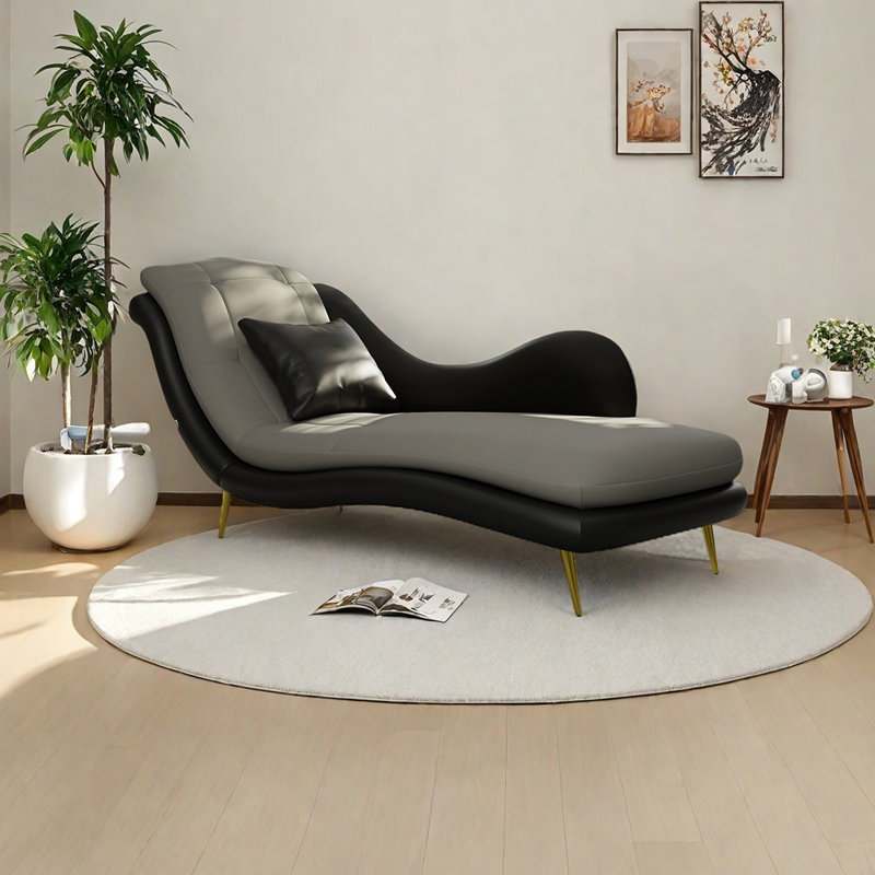 Chaise longue Robichaux , Orienté à gauche (vu de face), Gris / Noir