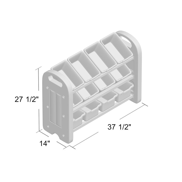 3-Tier Toy Storage Organizer for Kids with 12 Bins - Assorted