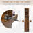 Professional Wall-Mounted Barber Station with Glass Door Cabinet Three-Tier Storage Shelf Spacious Drawer and Hair Dryer Tool Holders Rustic Brown Salon Spa Styling Furniture-58250149