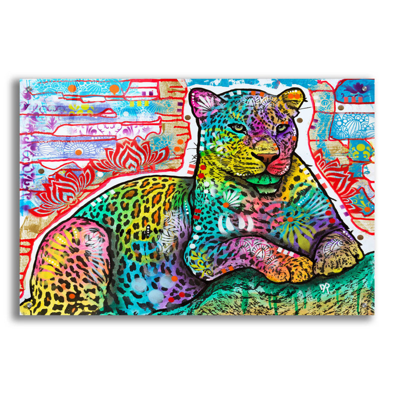 «Electric Leopard» par Dean Russo, H 24 po x l 36 po x P 0,2 po