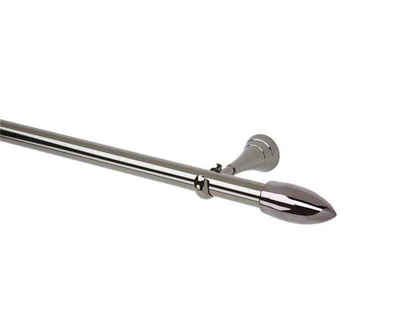 Single Curtain Pole, 180cm W, Black Nickel