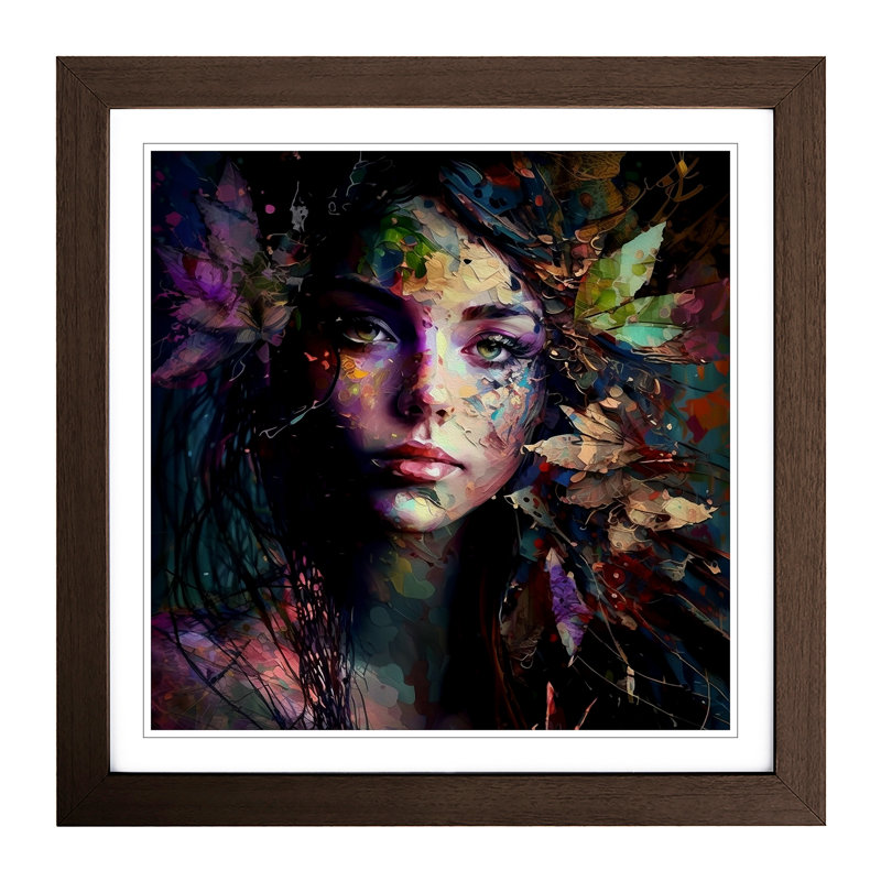 Single Picture Frame Print on Wood, Walnut