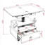 Table de bout roulante à hauteur ajustable laquée ultrabrillante avec station de charge et roues universelles avec freins-128983636