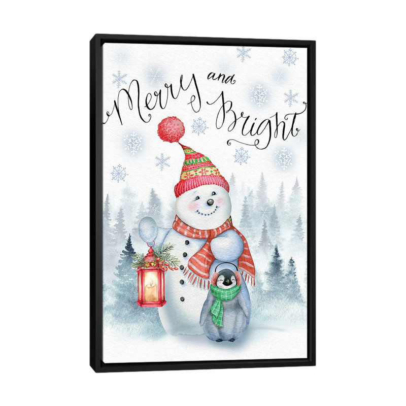 «Merry and Bright», reproduction d'art sur toile encadrée, H 26 po x l 18 po, Noir