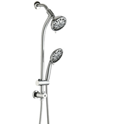 5 Inch Rain Shower & 7 Handheld With 26" Adjustable Slide Rail, Quick Setup, 1.8gpm , Brushed Nickel Look, Stainless Steel Structure, Alloy Head, Nozzles, 7 Spray Modes Showerhead And Assembly,