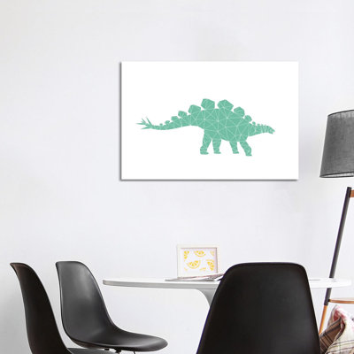 Geometric Dino Stegosaurus 1 Piece Wrapped Canvas Wall Art