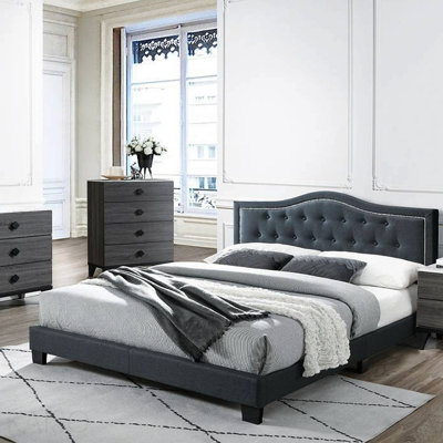 European Design 1Pc Bed Button Tufted Headboard