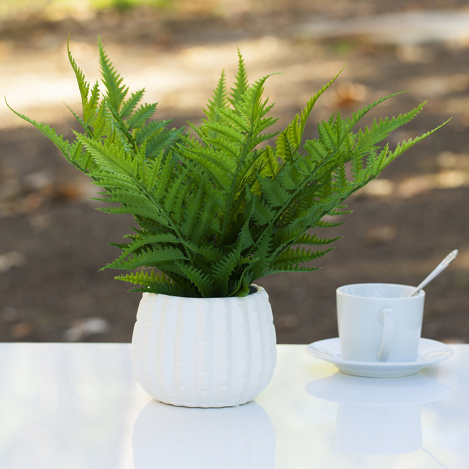 Primrue 12'' Faux Fern Plant in Ceramic Pot | Wayfair