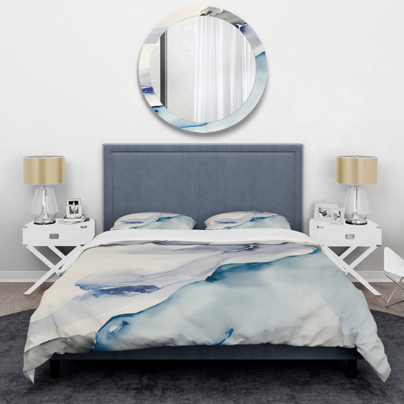 Ensemble de housse de couette en microfibre / polyester Sapphire, Housse de couette pour grand lit et 2 taies décor
