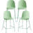 Kyoto 26'' Minimalist Industrial Plastic Counter Stools with Metal Legs, Kitchen Bar stools, Suitable for Indoor and Outdoor cafes and Restaurants (Set of 4)
