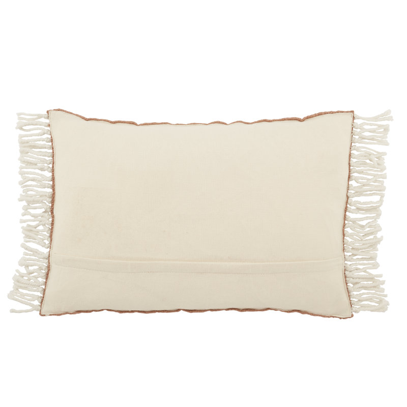 Housse de coussin rectangulaire pour l'extérieur Settia, Brun clair/Ivoire