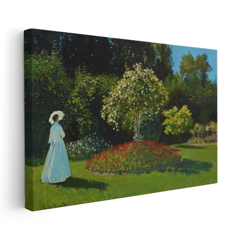 Dame dans le jardin, 1867 - reproduction d'art sur toile, H 20 po x l 30 po