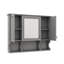 Armoire murale de salle de bain 35 po x 28 po avec miroir, armoire à pharmacie à trois portes et tablettes ouvertes-1719377170
