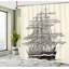 Ensemble de rideau de douche Pirate Ship + crochets-44325979