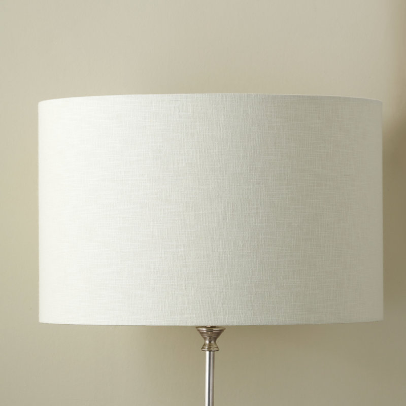 Lino Self Lined Linen Drum Shade, 27cm H x 40cm W x 40cm D, Cream