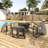 51 Inch Wood-Burning Fire Pit Table with Grill and Wood-Grain Side Tables-1021891593