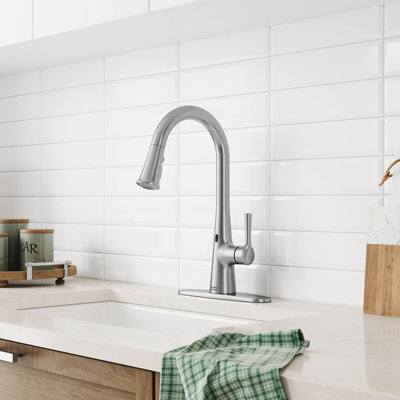Robinet de cuisine rétractable sans contact avec distributeur de savon American Standard