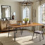 Vikesha Acacia Solid Wood Top Metal Base Dining Table