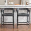De 2 tabourets de café modernes, tissu bouclé avec structure en métal et tabourets de bar ergonomiques et pratiques, style élégant et confortable-1543550520