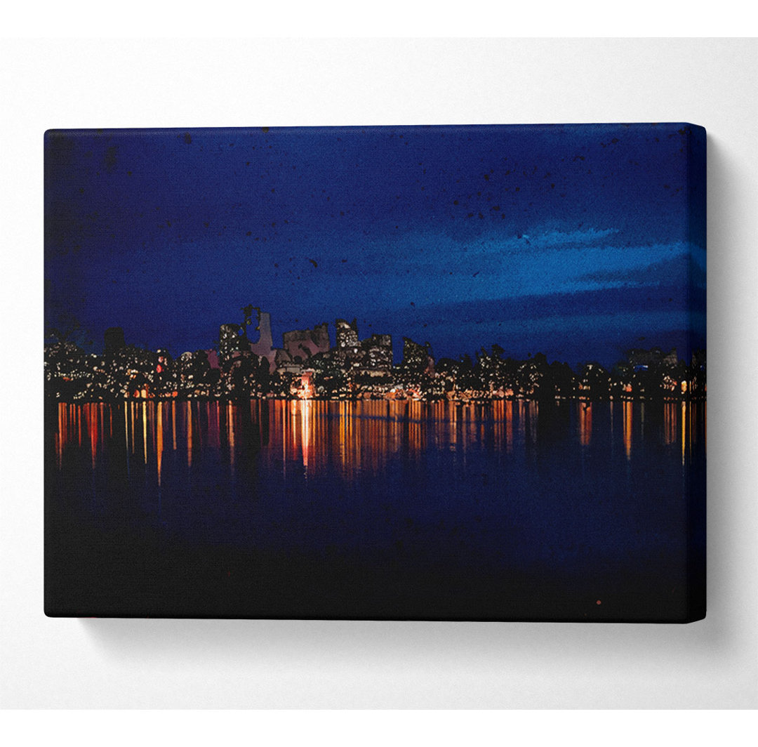 Night City Lights - Kunstdrucke auf Segeltuch