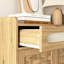 Armoire à café, buffet avec tiroir et tablette réglable, armoire de rangement avec porte de grange