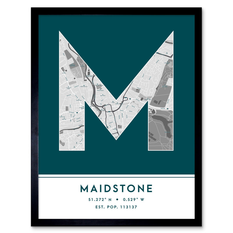 Maidstone England United Kingdom City Map - Single Picture Frame Typography