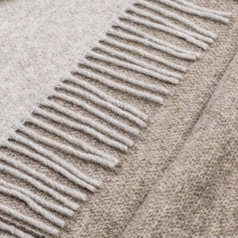 Merino Wool Blanket Gurfaan, White/Brown