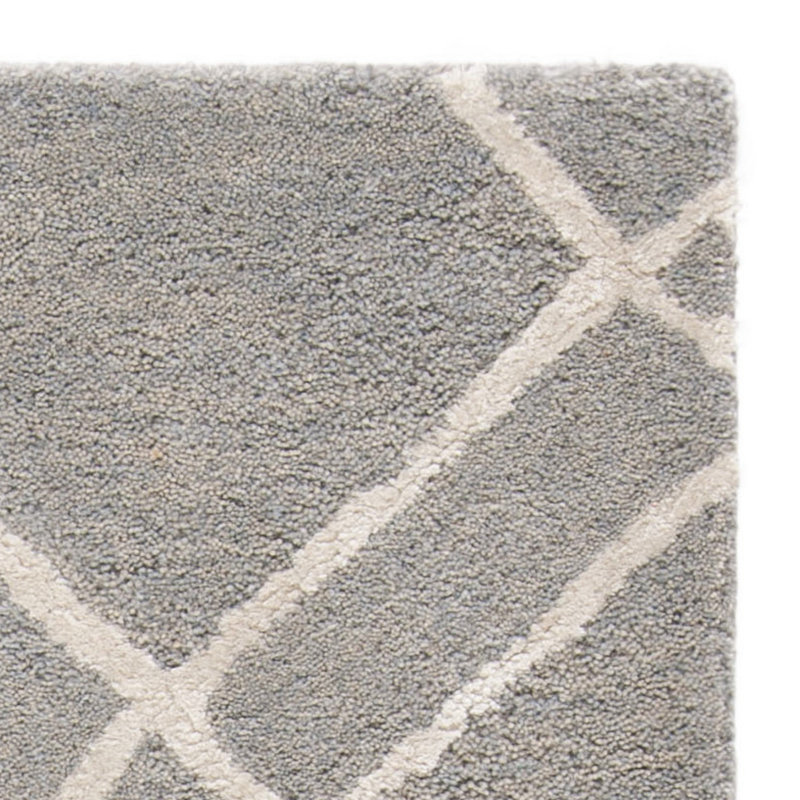 Tapis gris en laine touffeté à la main Milroy, Rectangle 9 pi x 12 pi