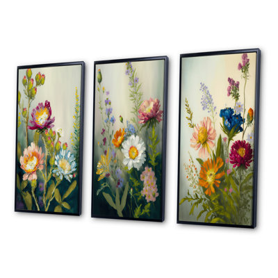 Ensemble d'impressions 3 pièces - Fleurs sauvages peintes
