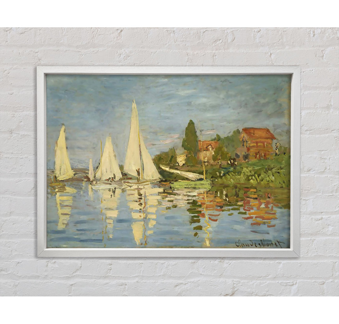 Regatten in Argenteuil von Claude Monet - Einzelbildrahmen Kunstdrucke auf Leinwand