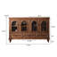 Buffet rétro en bois de pin, armoire de rangement en verre ondulé-1303018071