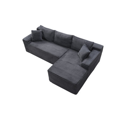 Compression Cloud Sectionals, Corduroy L Shape Modern Sofa For Home