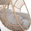 Balancelle d'extérieur intérieure en osier de couleur naturelle avec coussin beige, chaise