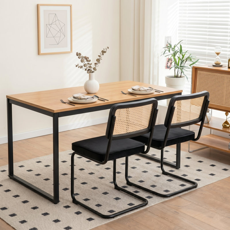 Cantilever Chair (Set of 4), Black, Black