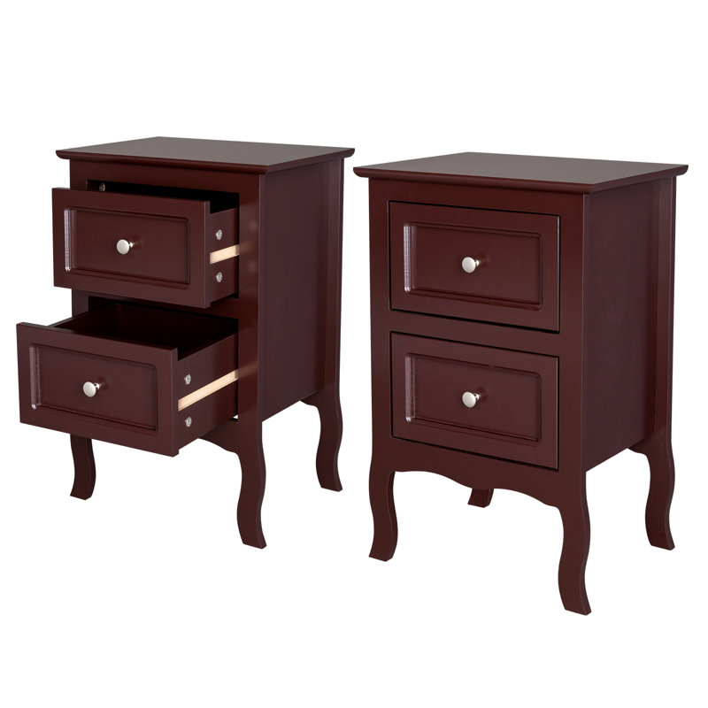 Sabina 39.9cm W Manufactured Wood Bedside Table, Brown