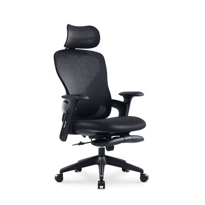 Chaise de bureau tendance TopJob Aura, chaise de bureau ergonomique à haut dossier avec appui-tête et repose-pieds, chaises de travail ergonomiques pivotantes en maille à haut dossier avec roulettes, chaise de jeu d'ordinateur avec support lombaire ré