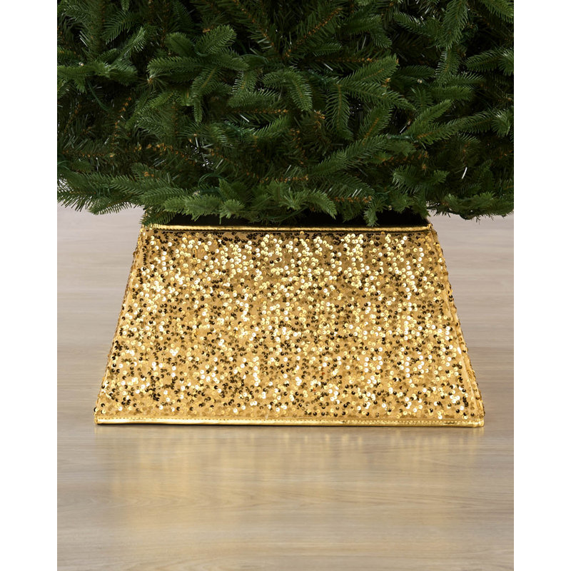 Gold Sequin Square Christmas Tree Collar, 36cm