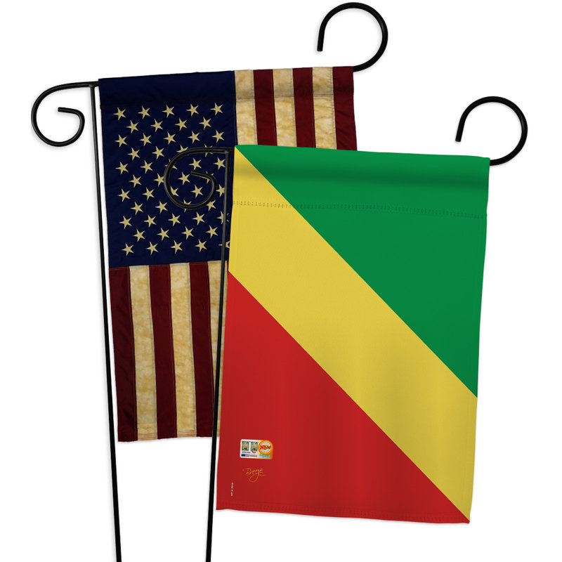 Ensemble de drapeaux décoratifs en polyester 2 faces 19 x 13 po 2 pièces congo impressions