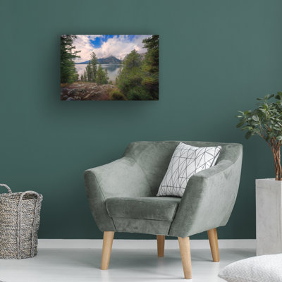 Wrapped Canvas Wall Art - Rick Berk 'Jenny Lake' Wall Art for Living Room, Bedroom, or Office Décor - 30x47